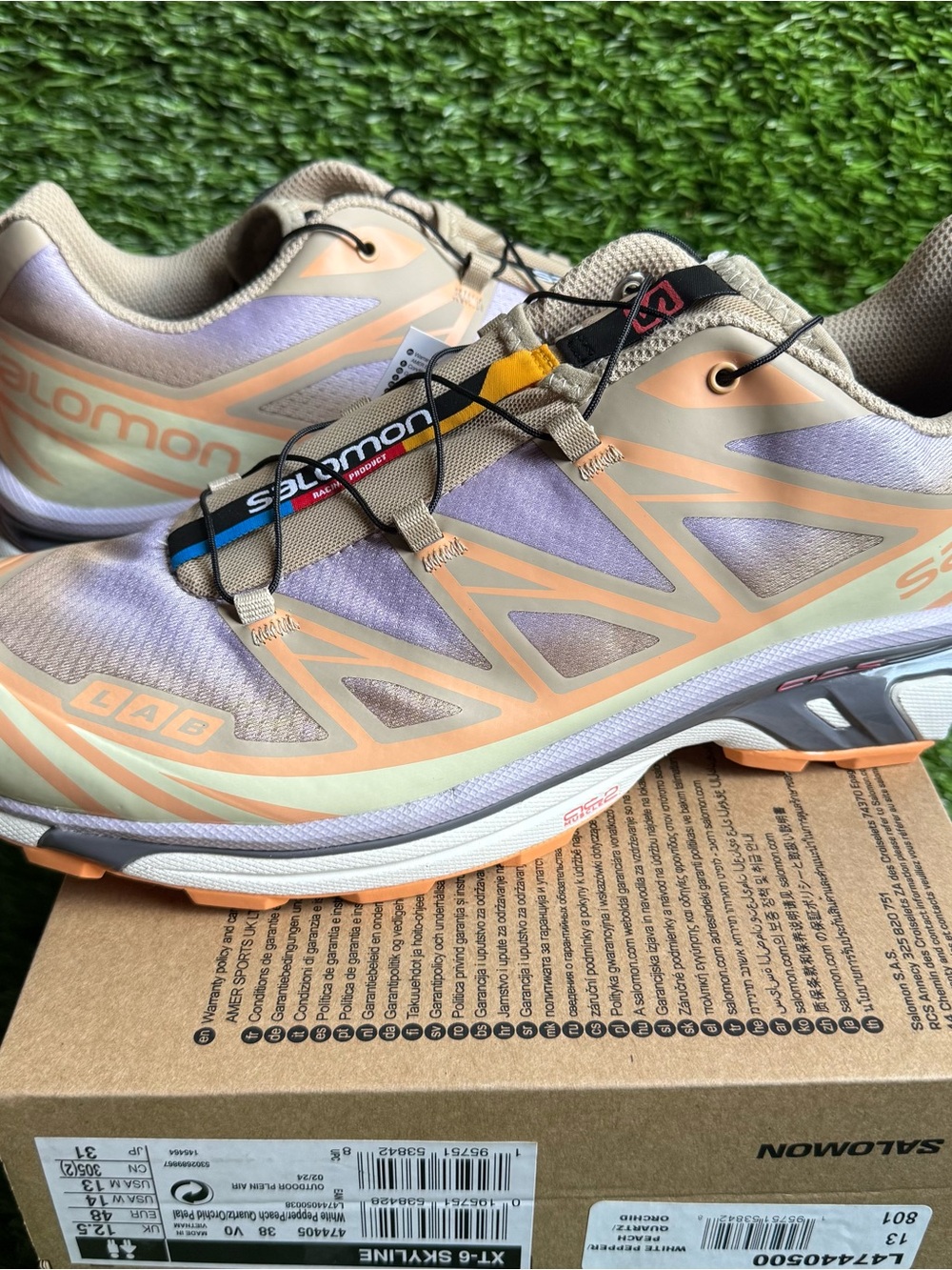 13 - Salomon XT-6 Shoes Sneakers New Hiking Walking Skyline Pepper Peach Orchid